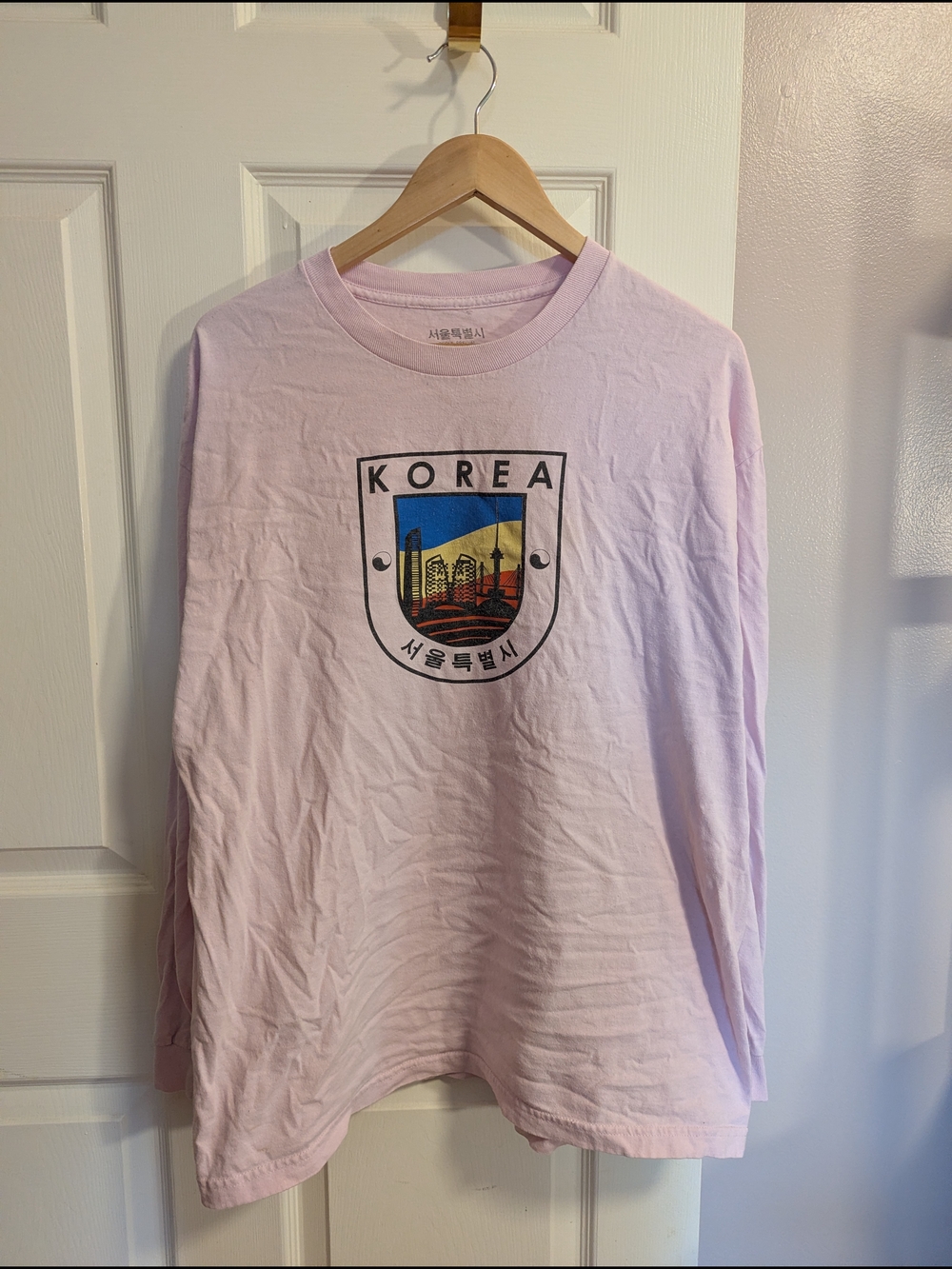 KOREA Cooke Pink Graphic Long Sleeve Tee - Picture 2 of 4